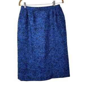 Pendleton Blue Tweed 100% Wool Pencil‎ Skirt Size 12 Academia Career